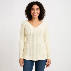 Skye's The Limit Women's Venetian Cable Fit & Flare Sweater Size Lar…